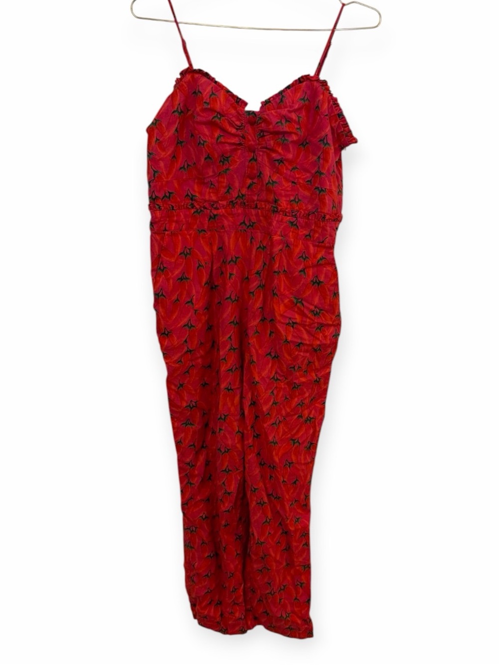 FARM Rio Red Pepper Chili Print Jumpsuit Pink Size L